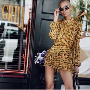 NWOT Endless Rose Floral Striped Romper w Ruffles